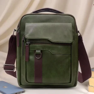 VISMIINTREND Men Sling Bag Vegan Leather Stylish Crossbody Shoulder Messenger Bag for Office, Travelling, Business, Regular Use