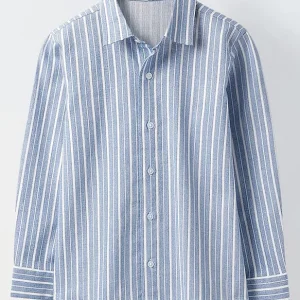 Cotton Woven Full Sleeves Striped Shirts